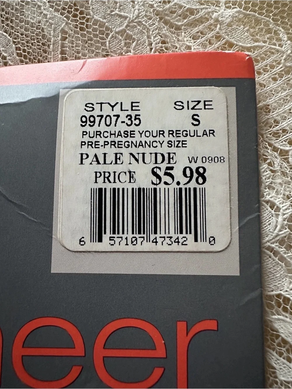 Motherhood Maternity Lycra Sheer Pantyhose Pale Nude  Small